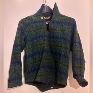 Vintage Fox Knapp Men's Wool Pullover Peak Collar Sweater